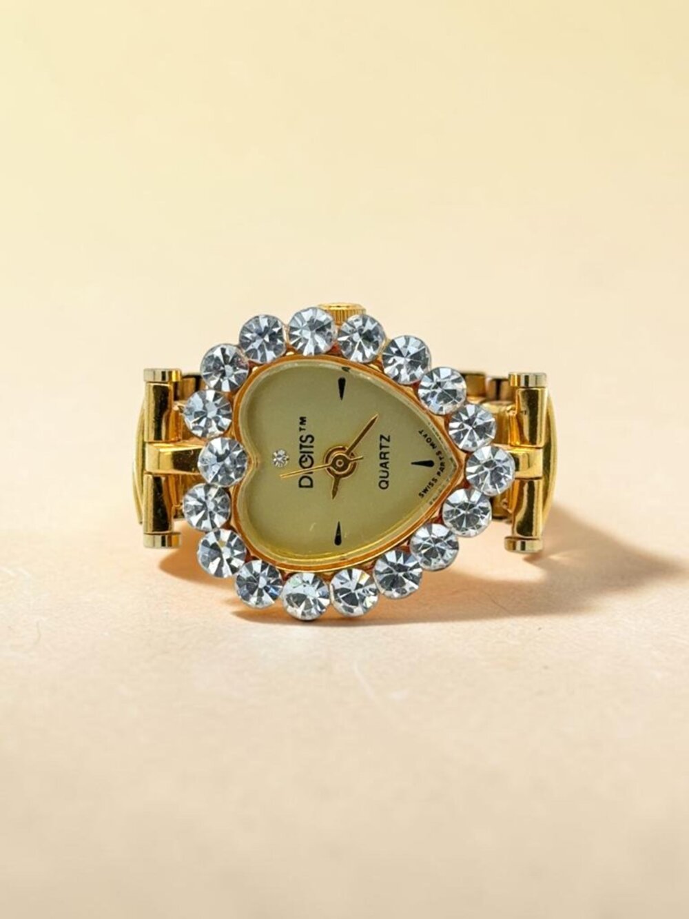 Digits Heart-Shaped Watch Ring